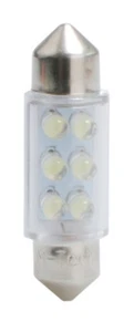 Lampada Led Diodo LED L023 C5W 36mm 6LED 3mm giallo - Foto 1 di 1
