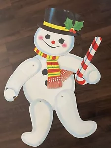 Vtg. Style Christmas Holiday Jointed Snowman Wall Hanging - Picture 1 of 9