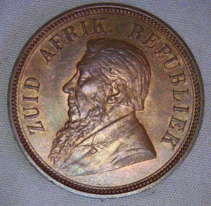 1898 South Africa 1 Penny Bronze Coin KM#2 - Picture 1 of 2