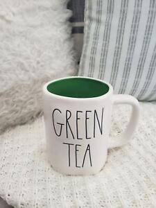 Rae Dunn "GREEN TEA" Drk Grn inside Mug Collection