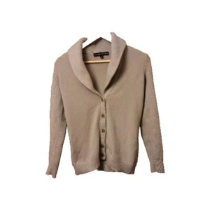 Ralph Lauren Black Label Cardigan  Medium  Beige Cashmere Merino  Shawl Collar  - Picture 1 of 9