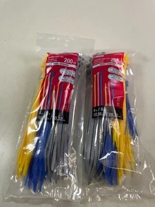 Utilitech 4" & 8" Nylon Zip Ties Cable Ties Yellow Blue Grey (2x 200-Pack) - Picture 1 of 8