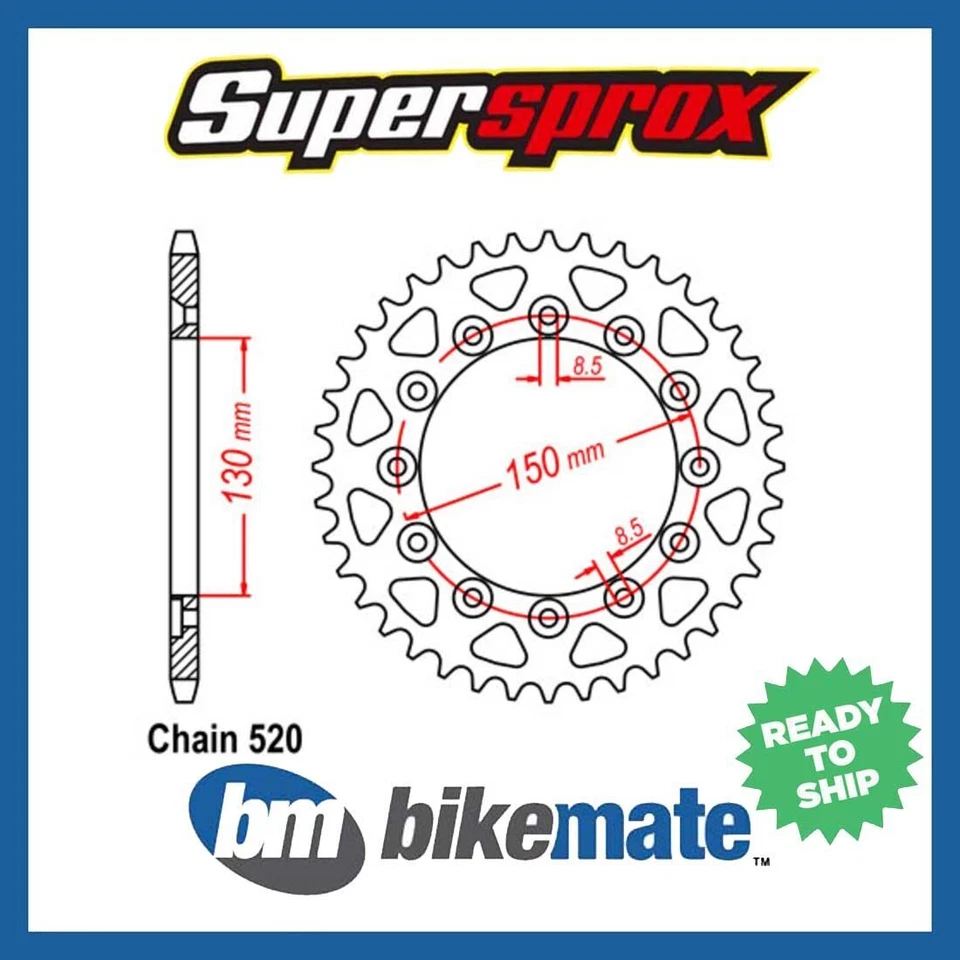 Sprocket Rear Steel 520-43T  for HONDA XR 500 R  1981 1982 1983 1984 - Image 1 of 1