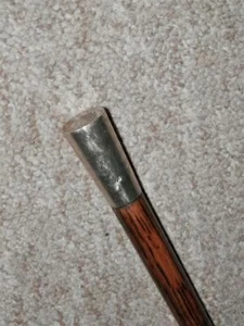 WW1 Canadian 'Quebec Pond of the Blue Goose' Swagger Stick Sterling Silver Top - Picture 1 of 11