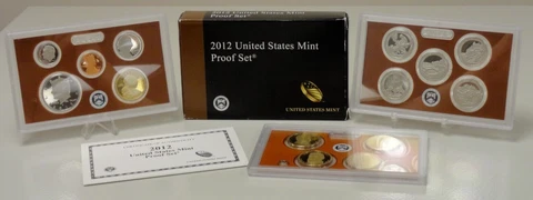 2012 full 14 coin United States clad proof set, box and certificate Free Ship Cover