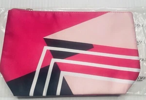 Lancôme Pink/Black Satin Makeup Bag New - Picture 1 of 5
