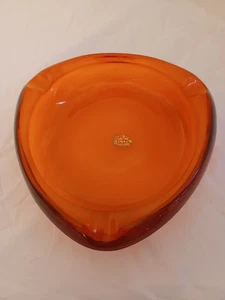 VINTAGE WIKINGER GLAS ASCHENBECHER PERSIMONE AMBERINA KUGELFÖRMIG 8,5" SCHWERES GLAS... - Bild 1 von 7