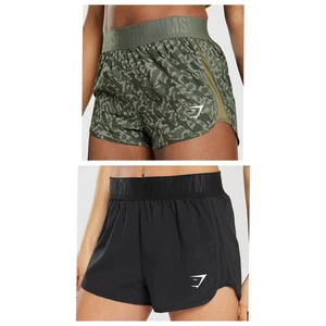 SET BESTEHEND AUS 2 Gymshark Sportshorts Damengröße XL 2 Paar schwarz Tarnmuster Fitnessstudio Laufen - Bild 1 von 5