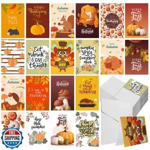 Jetec Paquete de 200 Tarjetas de Navidad con Sobres Tarjetas de Felicitación de Acción de Gracias Bul - Imagen 1 de 5