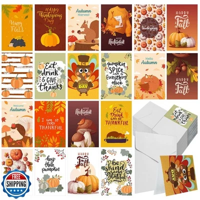 Jetec Paquete de 200 Tarjetas de Navidad con Sobres Tarjetas de Felicitación de Acción de Gracias Bul Foto 1 de 4