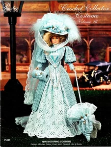 Paradise Volume 26 1896 Motoring Costume Fashion Doll Crochet Leaflet - Picture 1 of 2