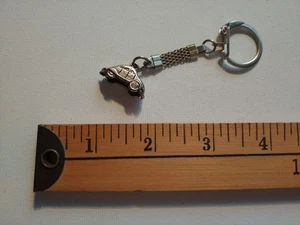 * 70S MINI VW VOLKSWAGEN BEETLE PEWTER car automobile LEATHER KEYCHAIN RING * - Picture 1 of 1