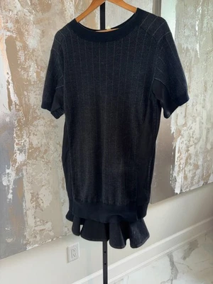 Top de manga corta Sacai Luck negro de tela mixta - mezcla de algodón y lino - talla 3 (M) Foto 1 de 3