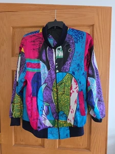 Giacca Bomber Vintage Comfort Zone Picasso Retro Astratto 14/16 Colorata Anni 80/90 - Foto 1 di 14