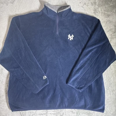 Pullover vintage Majestic New York Yankees azul marino para hombre polar cuarto cremallera XXL Foto 1 de 4