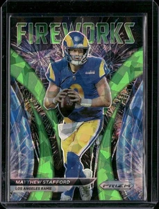 Panini Prizm #F-19 2021 Matthew Stafford Fireworks Prizms Green Ice - Imagen 1 de 2