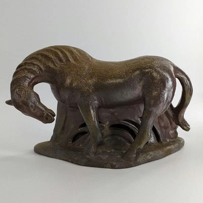 Décoration cheval zodiaque en bois Zenji Urakami artisanat japonais céramique... - Photo 1/4