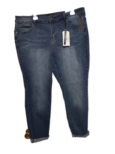 Tahari Plus Damen Gr. 20W Kelly Mid-Rise Skinny Rayon Denim Jeans Eichenwaschung Neu mit Etikett - Bild 1 von 8
