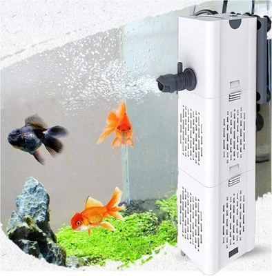 OSATNB Quiet Fish Tank Filter 4-in-1 Internal Aquarium Filter,500L/H Submersible Water