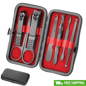 Professional Manicure Set 7pcs Grooming Kit Portable Nail Clipper Tools Men New - Picture 1 of 10