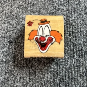 Inkadinkado Rubber Stamp Happy Clown Face Circus Wood Block Ink  - Picture 1 of 3