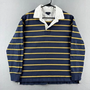 Lands End Rugby Shirt Herren XL blau gestreift Baumwolle Langarm Polo Y2K Preppy - Bild 1 von 12