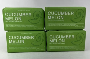 4 Bath & Body Works Cucumber Melon Shea Butter Cleansing Soap Bars - Picture 1 of 1