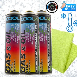 R12/R134a Kit gas A/C 3x 2 en 1 para Cool5 recambio R12/R134a + microfibra - Imagen 1 de 5