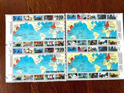 USA Sc 2559  and 2697, WW2, Superb Panes of 20, MNH - Image 1 of 2