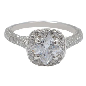 14KT White Gold 2.25Ct D/VVS1 Princess Cut Solitaire With Accents Women's Ring - Picture 1 of 4