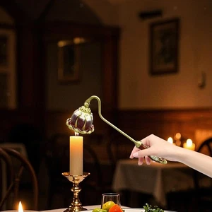 Candle Extinguisher Metal with Enamel Accessory Sturdy Wick Extinguish Cover - Picture 1 of 7