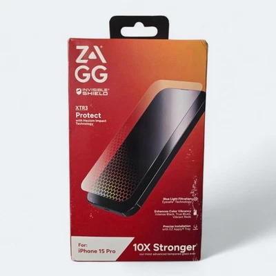 ZAGG InvisibleShield 玻璃 XTR3 屏幕保护膜 iPhone 15 Pro — 第 1/2 张图片