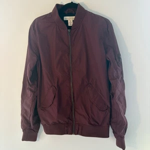 H&M L.O.G.G. Bomberjacke Full Zip mit Taschen Burgund Herren Small - Bild 1 von 9