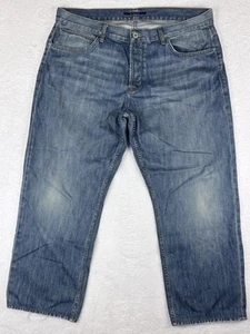 Hudson Jeans Mens 40 Blue Wilde Relax Straight Fit Button Fly Pant Designer Logo - Picture 1 of 17