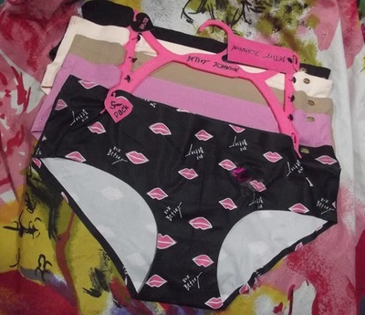 5 NEW BETSEY JOHNSON LCP5 BJ79 MICROFIBER HIPSTER PANTIES XL - Image 1 of 2