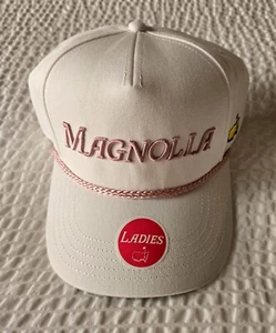 Masters Ladies Golf Cap White Magnolia Pink Embroidered Logo & Braided Detail 20 - Picture 1 of 4