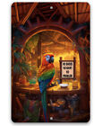 Metal Sign - Tiki Parrot Bars - Retro Vintage Decoration Perfect For Beach Home