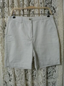 =LAND'S END FIT 3 WOMEN SIZE 8 (32x7) IVORY SHORTS-HIGH RISE-ELASTIC ADJ WAIST - Picture 1 of 8