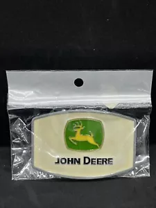 3”x2” John Deere Belt Buckle • Silver Tone, Black, Green, Beige • Enamel - Picture 1 of 3