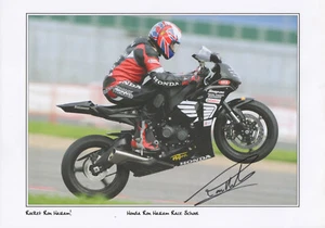 RON HASLAM Signed 12x8 Photo TT ROAD BIKE CHAMPION COA - Picture 1 of 1