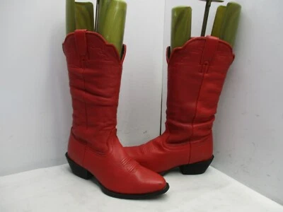 Nocona Competitor Red Leather Snip Toe Cowboy Boots Womens Sz 6 B Style NL1502 - Image 1 of 4
