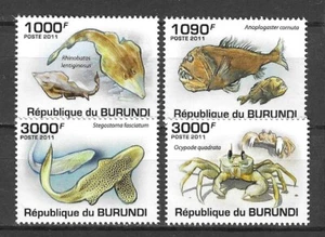 Burundi 2011 Fauna Wildlife Marinelife Fisch Fisch Krabbe perfektes komplettes Set postfrisch - Bild 1 von 1