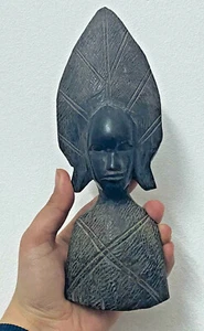 Tribal African Vintage Figurine Ebony Women Wood Folk Hand Carved statue Decor 9 - Picture 1 of 9