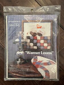 Yours Truly Vintage 1982 Patchwork Kit  Warmer Lovers 13” Square DMC Embroidery