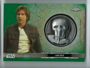2019 Star Wars Chrome Legacy medallion DC-2H Han Solo 12/50 green - Picture 1 of 1