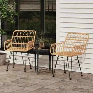 2 set Dining armChair Rattan Garden Outdoor furniture345 armchair itzcominghome - Picture 1 of 16
