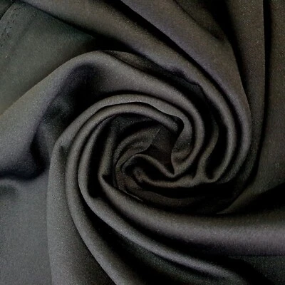 BLACK 100% COTTON SATIN MATERIAL DRESS CRAFT QUILTING COSTUME FABRIC 44" METER - Image 1 of 2