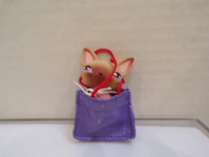 Littlest Pet Shop~#1~Chihuahua~Puppy Dog~Caramel Tan~Br​own Eyes~Coat & Purse - Picture 1 of 4