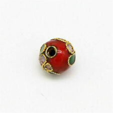 10pcs Cloisonne Enamel Round Spacer Loose Bead Jewelry Finding 6mm / 8mm