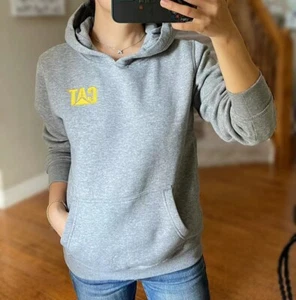 Caterpillar CAT Equipment Youth Hooded Fleece sweatshirt L 14-16 Grey Gold - Picture 1 of 17